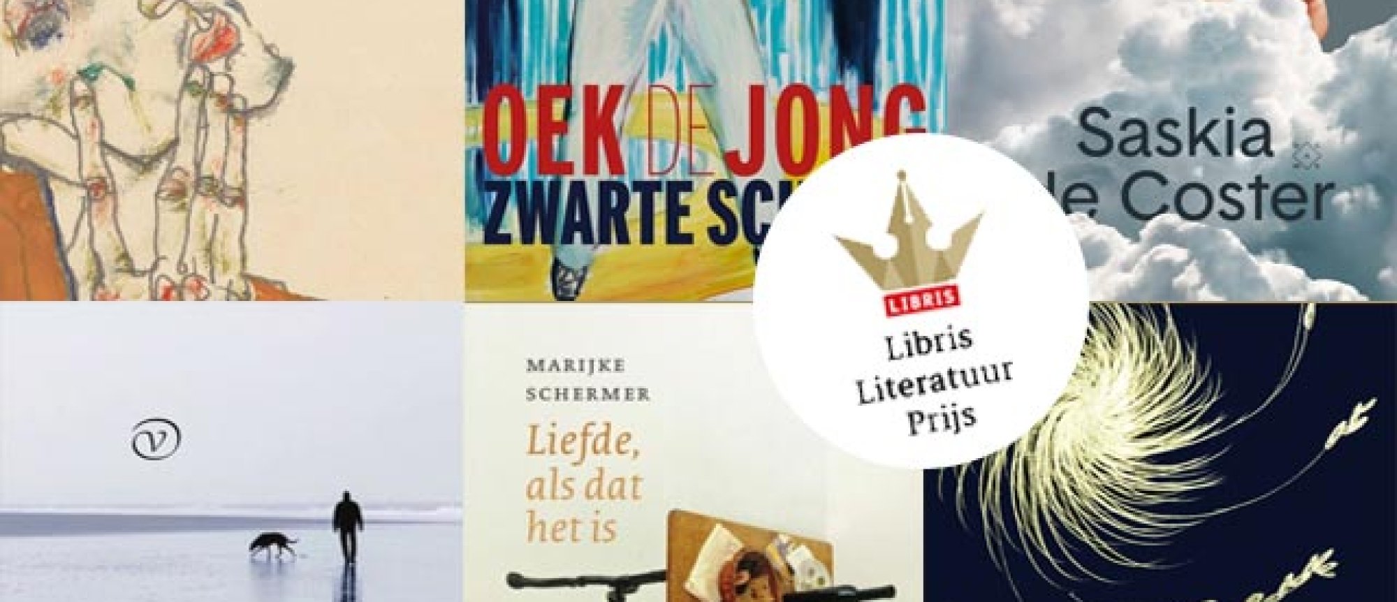 De 6 genomineerden voor de  Libris Literatuurprijs